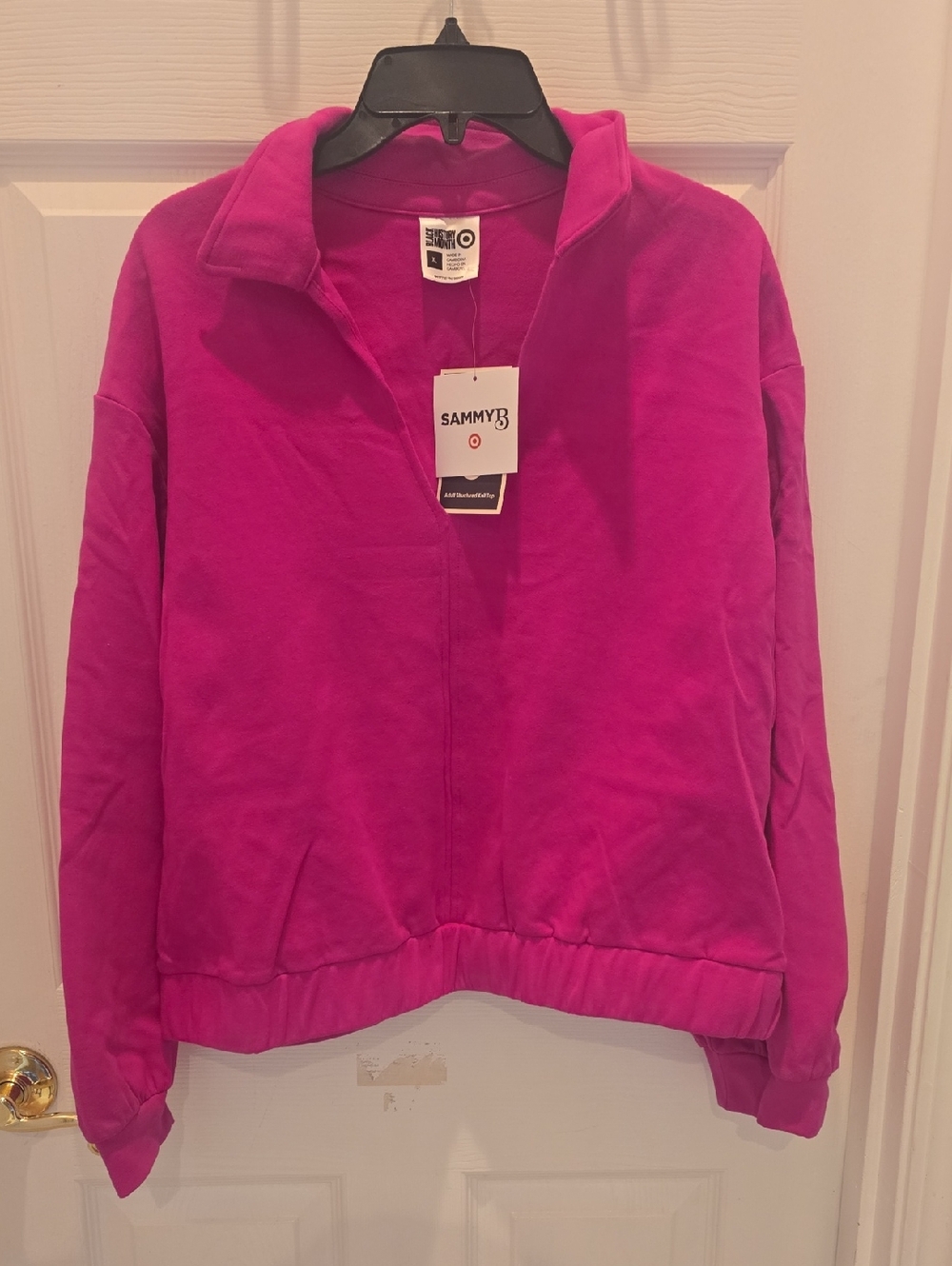 SAMMY B Fuchsia Zip-Trim Bomber Jacket for Women